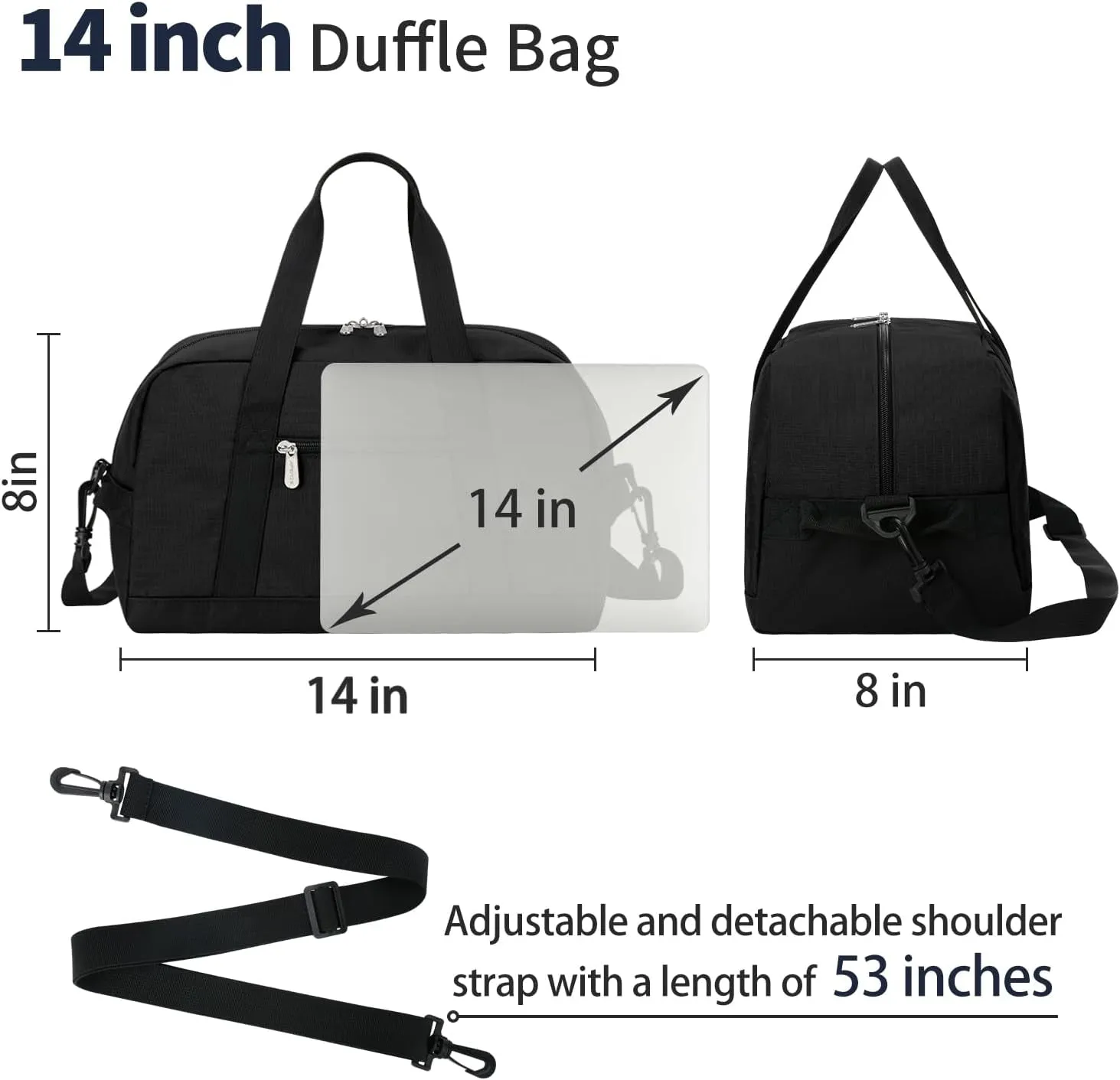 Modern design Travel Versatile Sports for Mini & Black Bag Cross-border shipping Lightweight 14-Inch Duffel