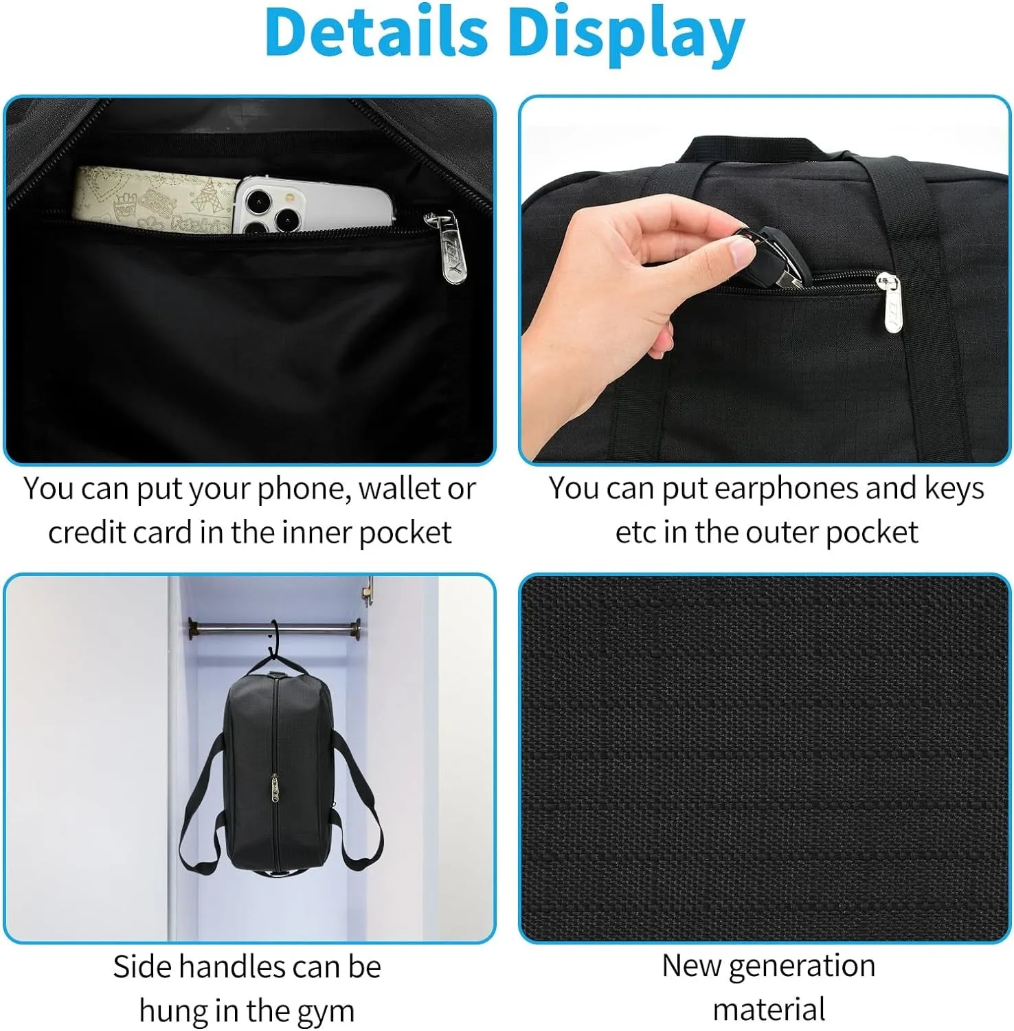 Modern design Travel Versatile Sports for Mini & Black Bag Cross-border shipping Lightweight 14-Inch Duffel