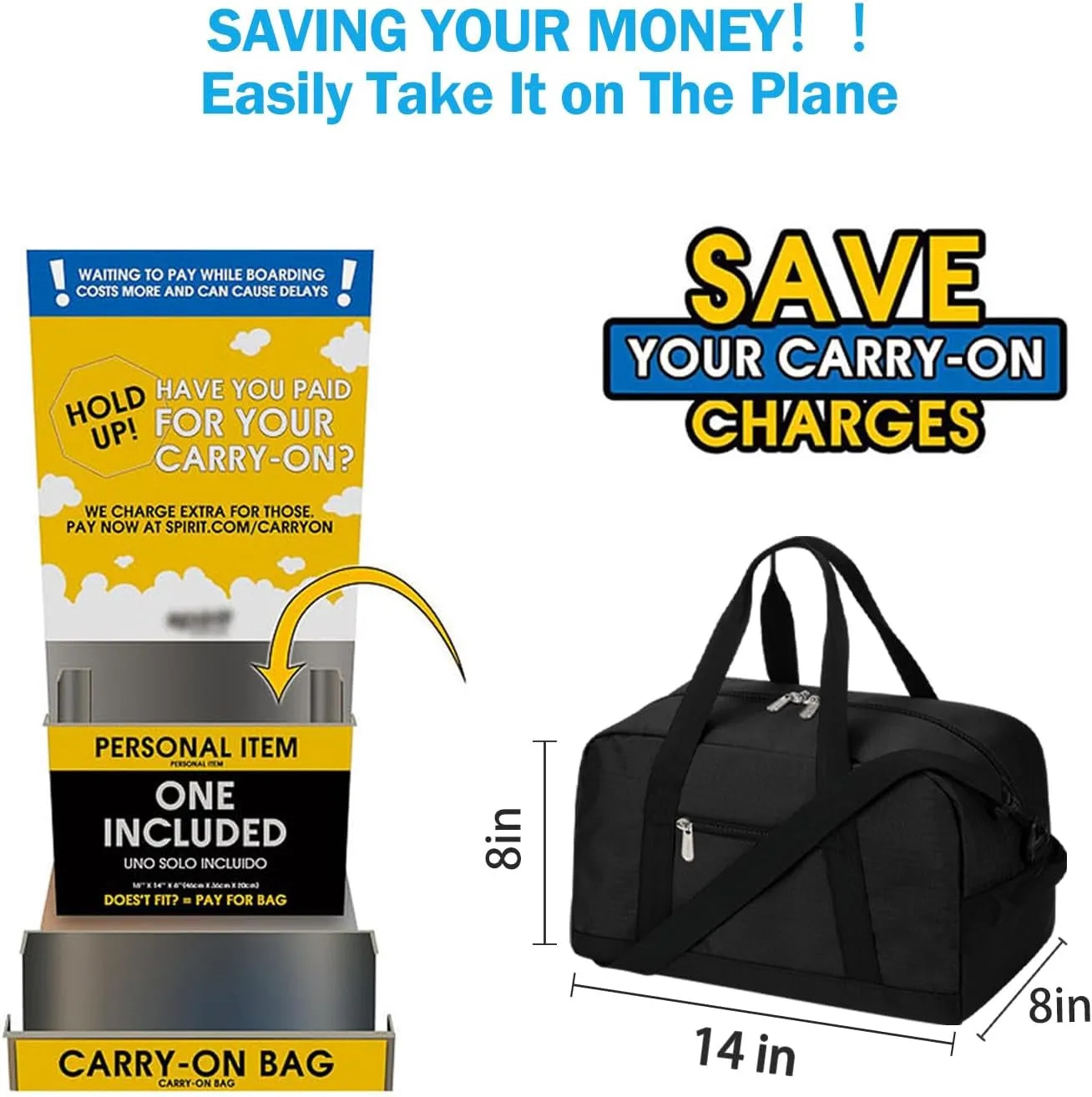 Modern design Travel Versatile Sports for Mini & Black Bag Cross-border shipping Lightweight 14-Inch Duffel