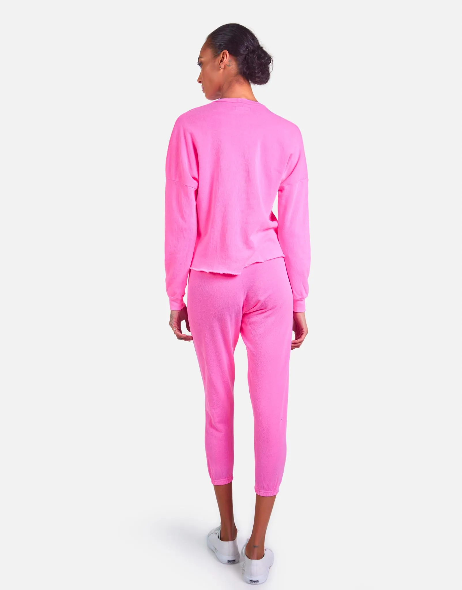 Nate Core Neon Pink Crop Sweatpant