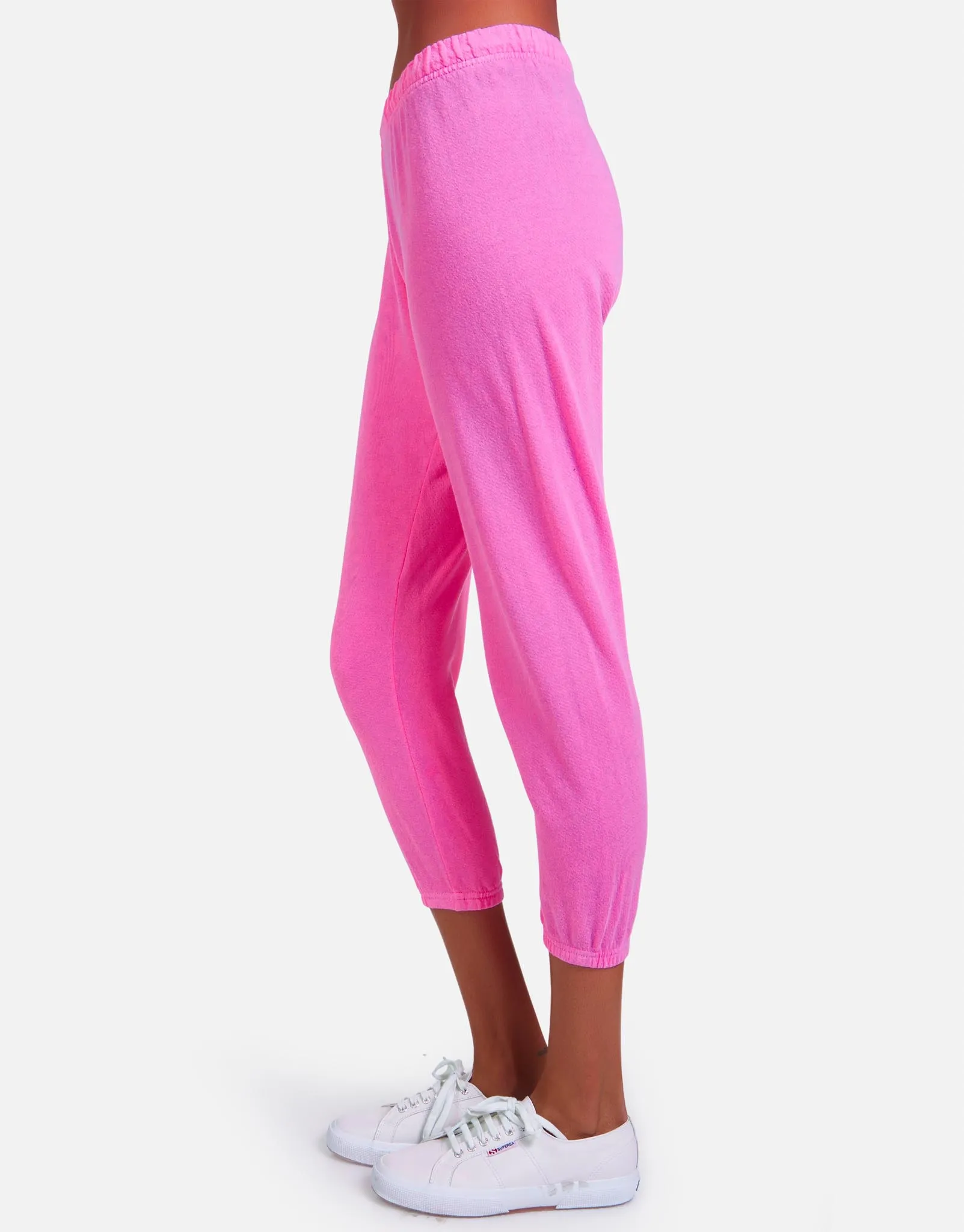 Nate Core Neon Pink Crop Sweatpant