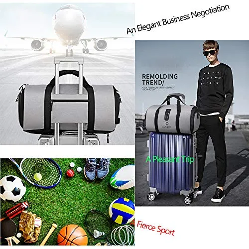 OZUKO Gym Bag Backpack, 4 in 1 Carry-on Garment Bag Large Duffel Bag Suit Travel Bag Weekend Bag Flight Bag Overnight Bag with Shoes Compartment… (Black)