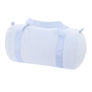 Personalized Seersucker Baby Blue Duffel Bag