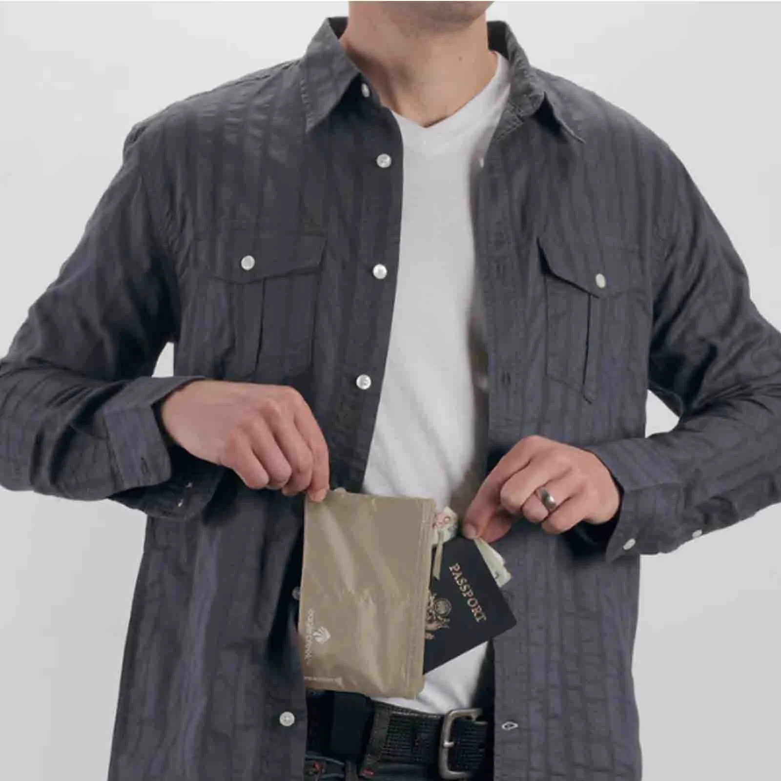 RFID Blocker Hidden Pocket Tan