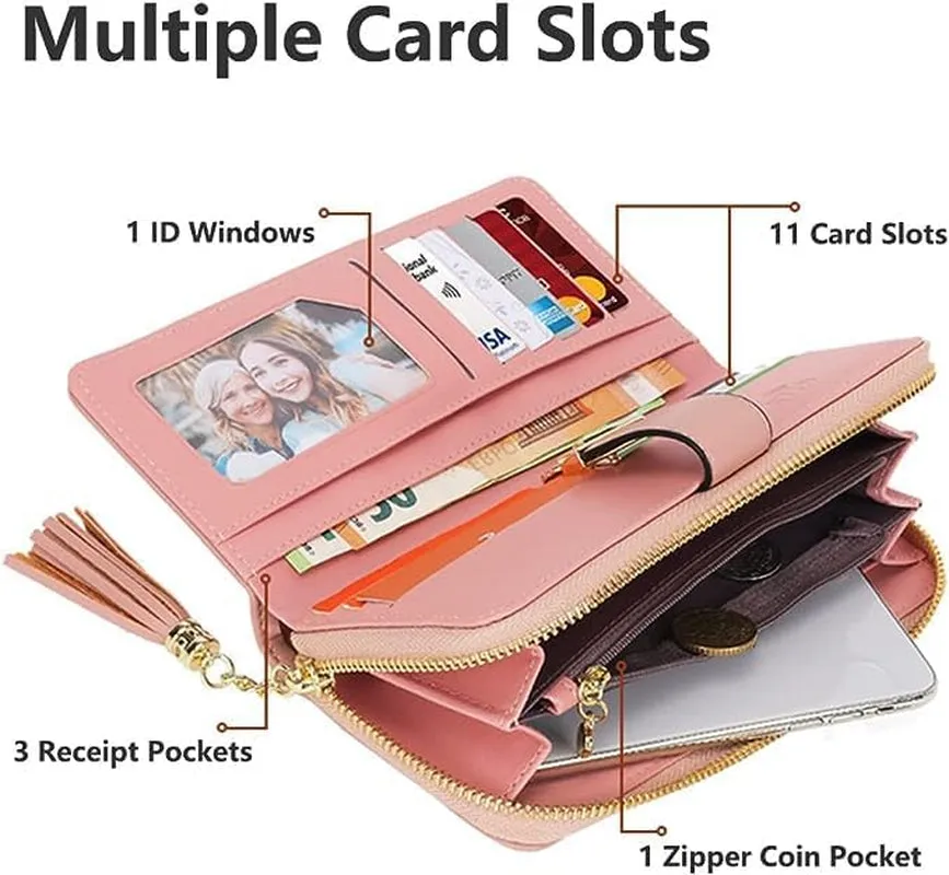 RFID Blocking large storage capacity Womens Wallet