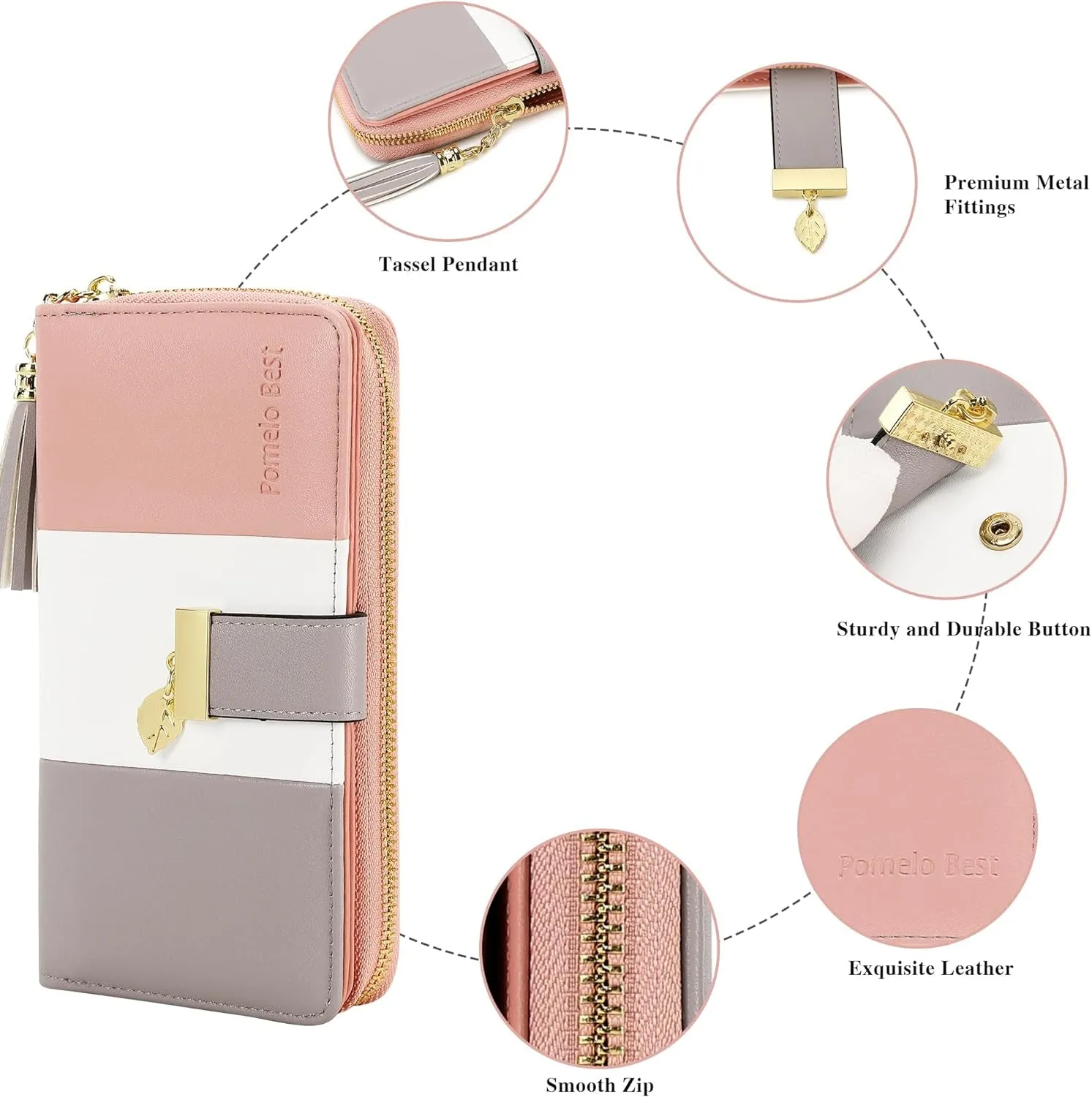 RFID Blocking large storage capacity Womens Wallet
