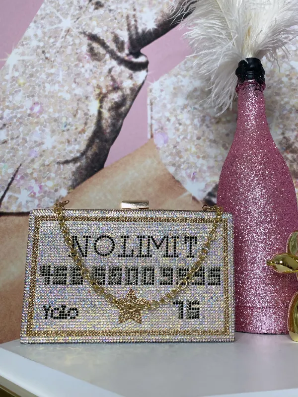 Rhinestone Handbag with Shoulder Strap, No Limit
