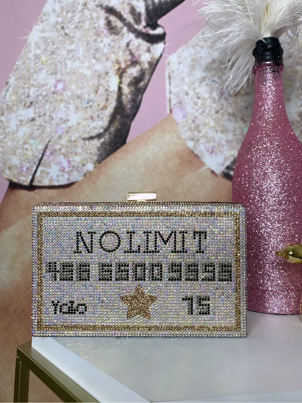 Rhinestone Handbag with Shoulder Strap, No Limit