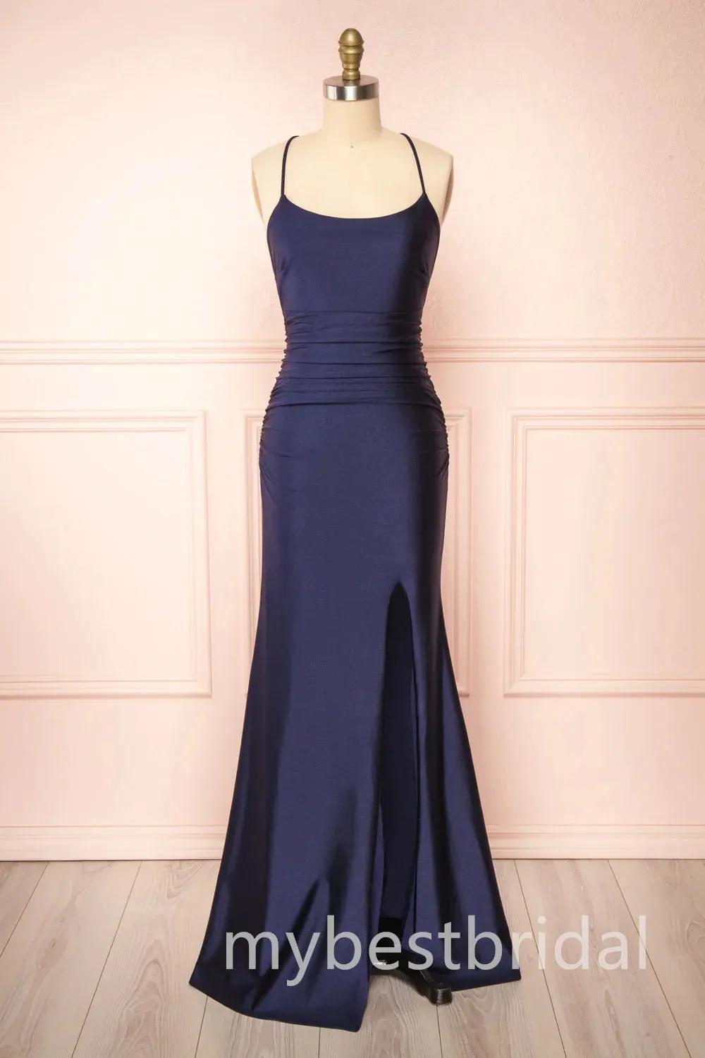 Sexy Halter Sleeveless Side Slit Mermaid Long Prom Dress,PDS11661