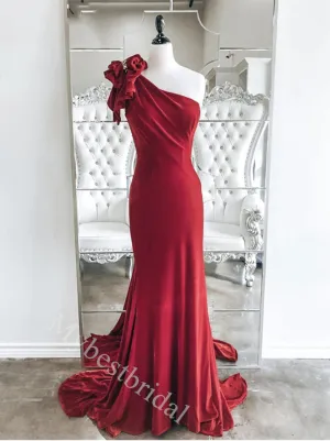 Sexy One Shoulder Sleeveless Mermaid Long Prom Dress,PDS11564