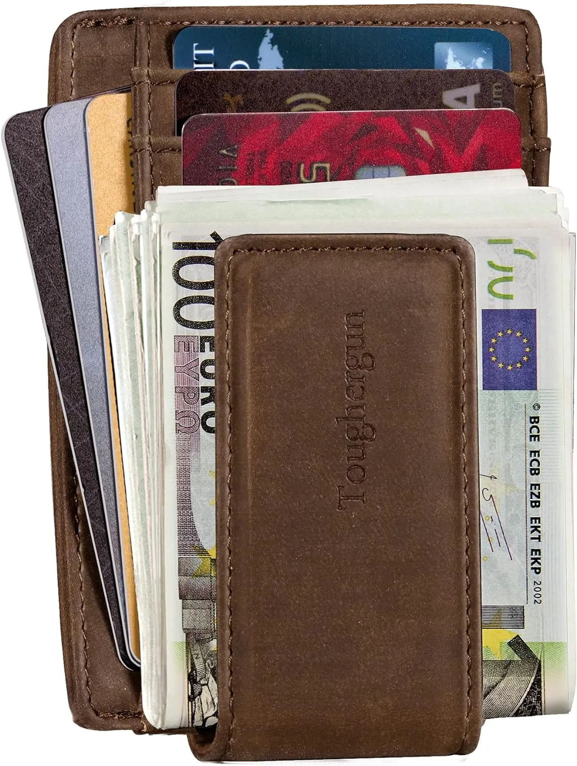 Slim Magnetic Money Clip for Men, RFID Blocking Front Pocket Credit Card Holder