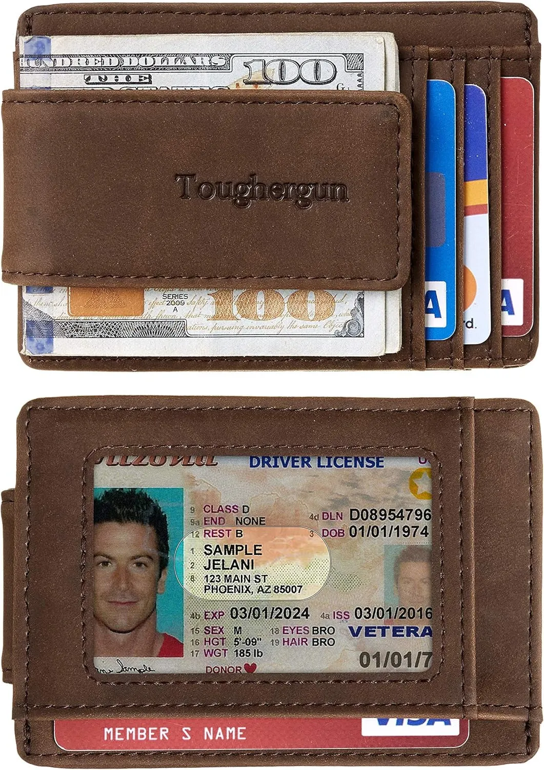 Slim Magnetic Money Clip for Men, RFID Blocking Front Pocket Credit Card Holder