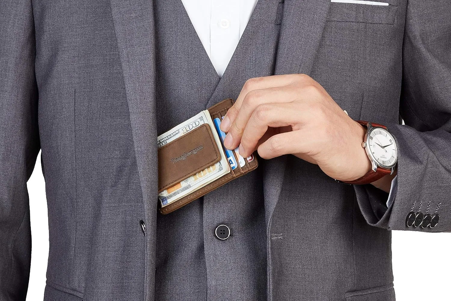 Slim Magnetic Money Clip for Men, RFID Blocking Front Pocket Credit Card Holder