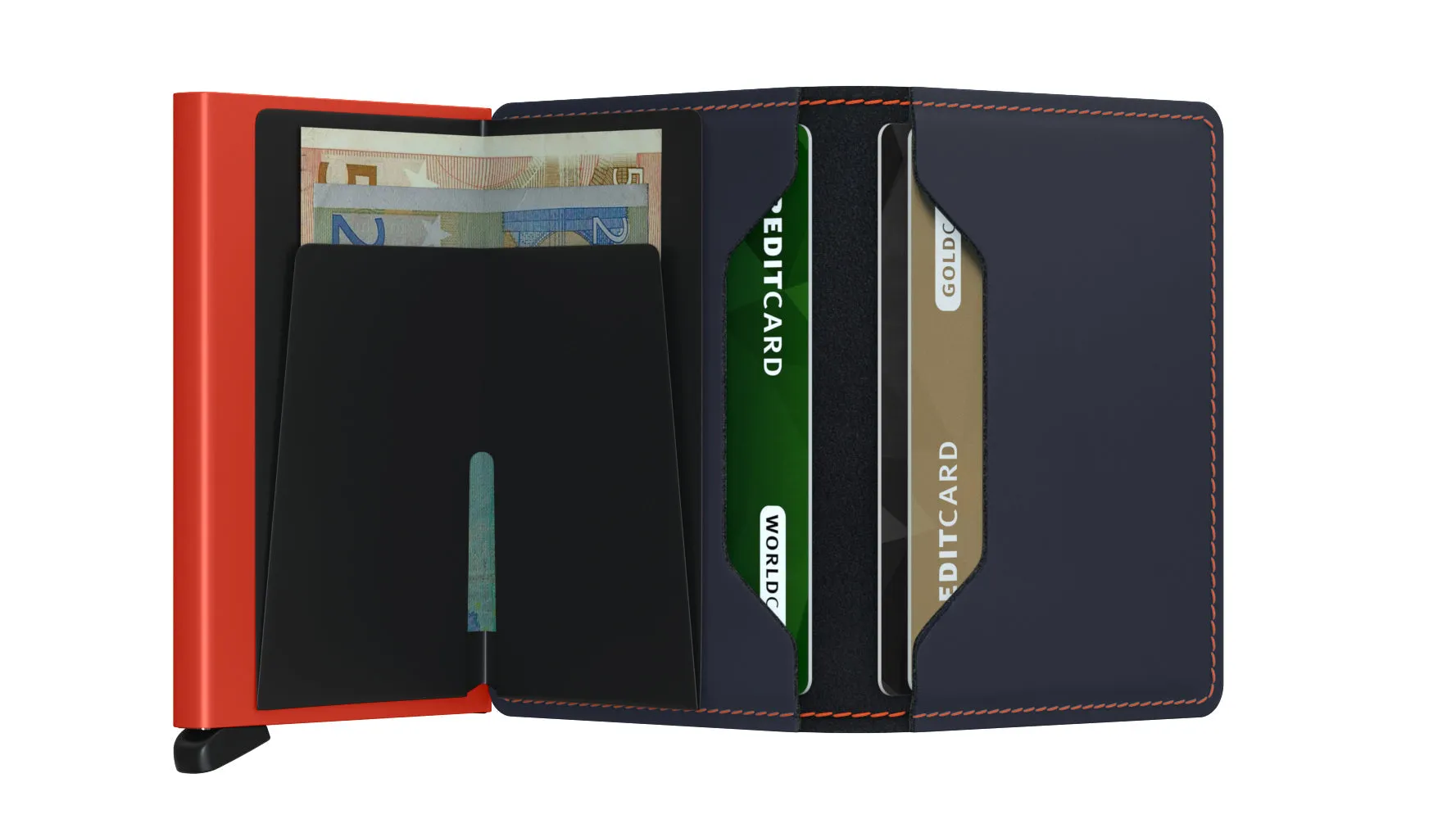 SLIM Wallet Matte Nightblue and Orange