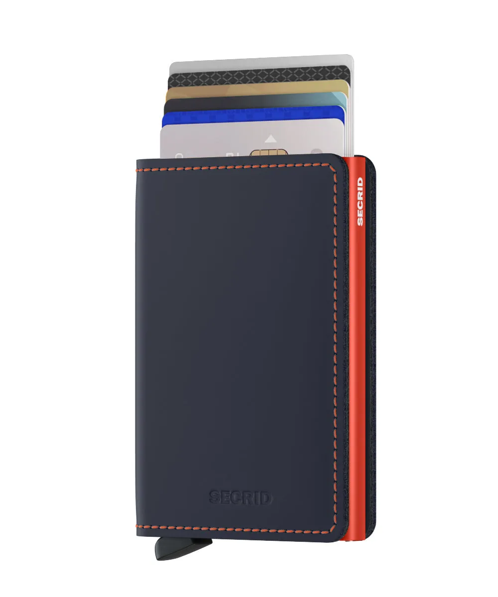 SLIM Wallet Matte Nightblue and Orange