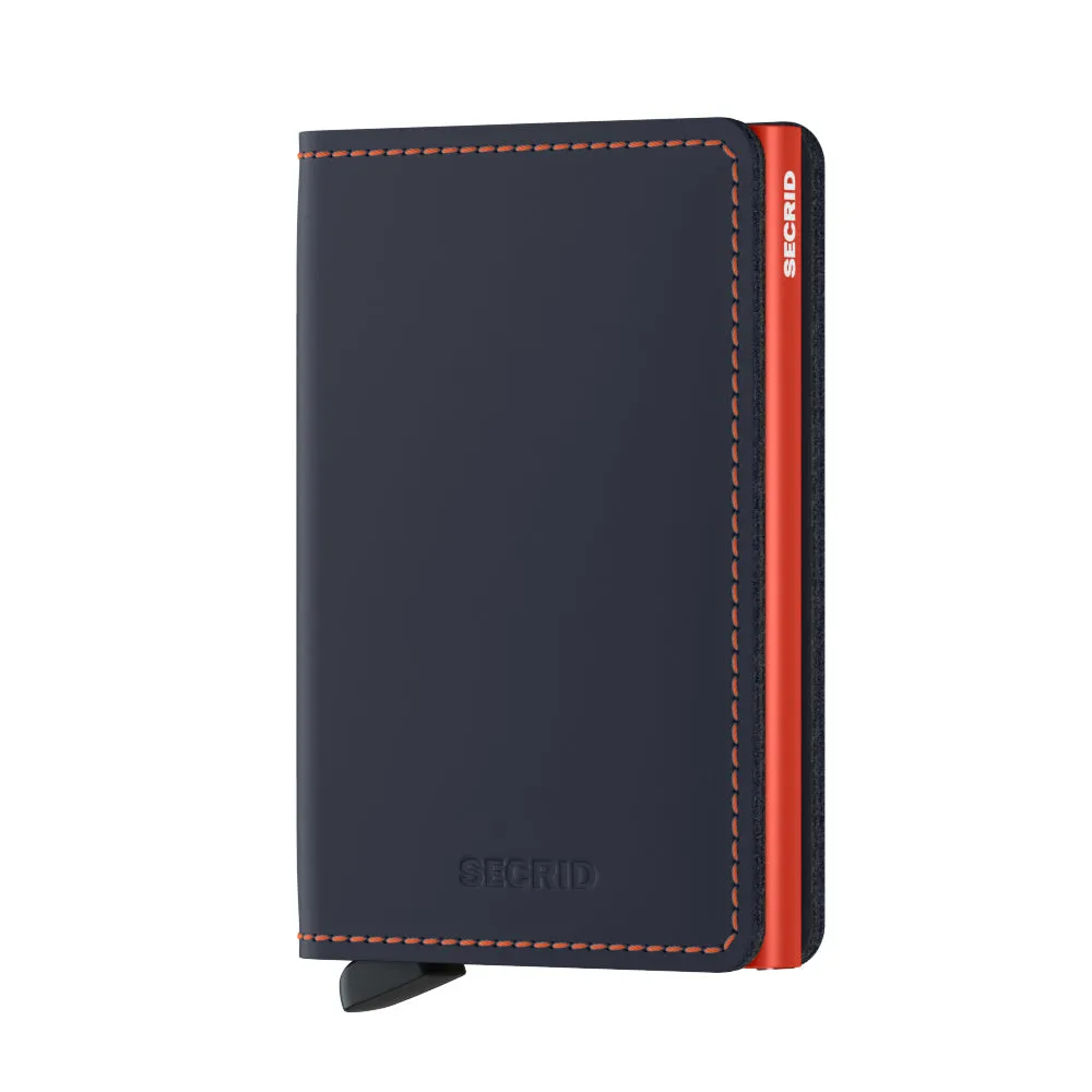 SLIM Wallet Matte Nightblue and Orange