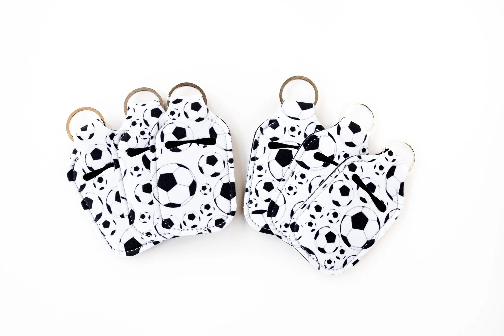 Soccer Team Gifts Hand Sanitizer Holder for Backpack Kids Keychain - Pack of 6