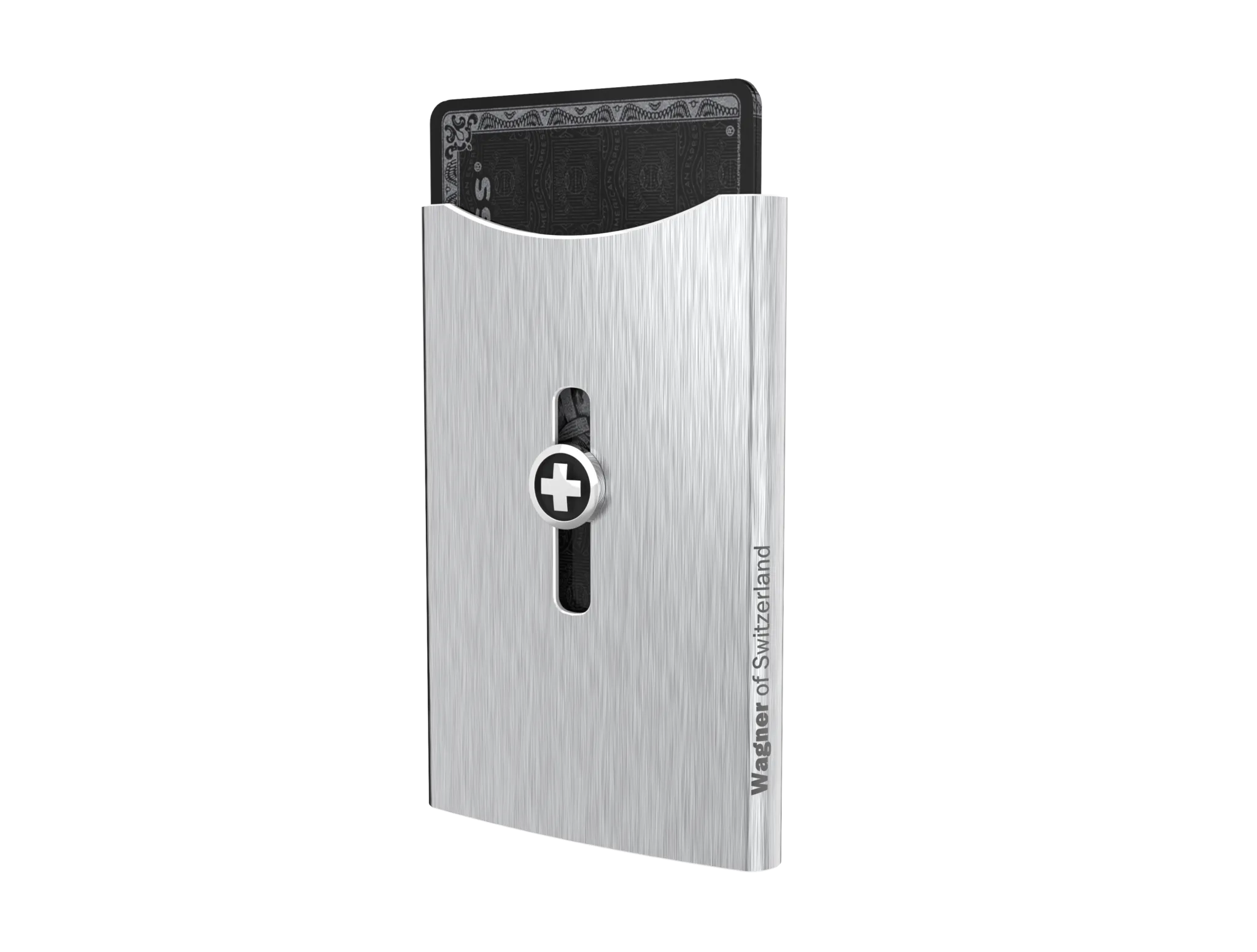 SWISS WALLET ICE, Cardholder Money-clip, brushed silver