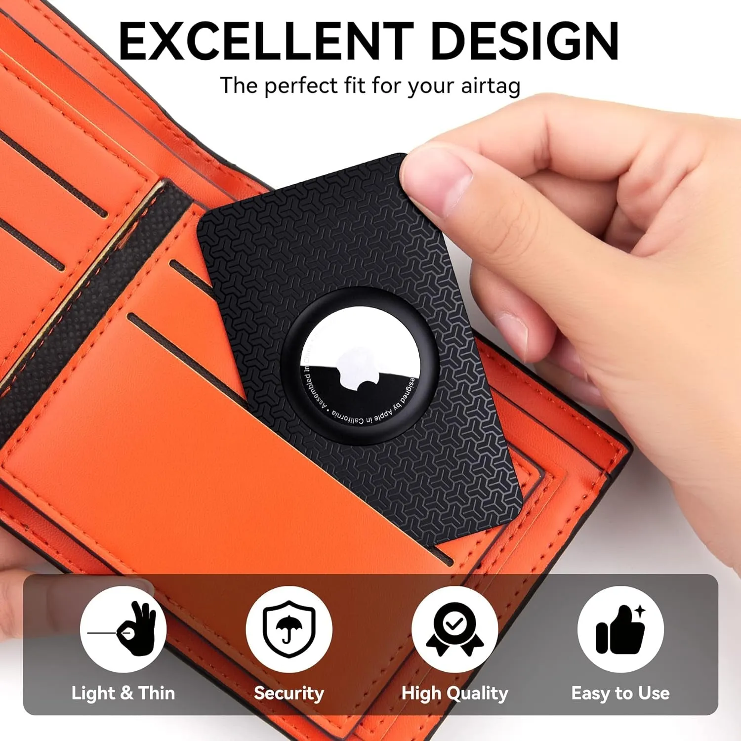 Thin Airtag Wallet Card Case 2 Pack - AirTag not included