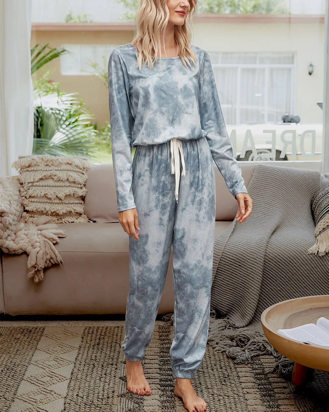 Tie-Dyed Cozy Jumpsuit - Ink Grey