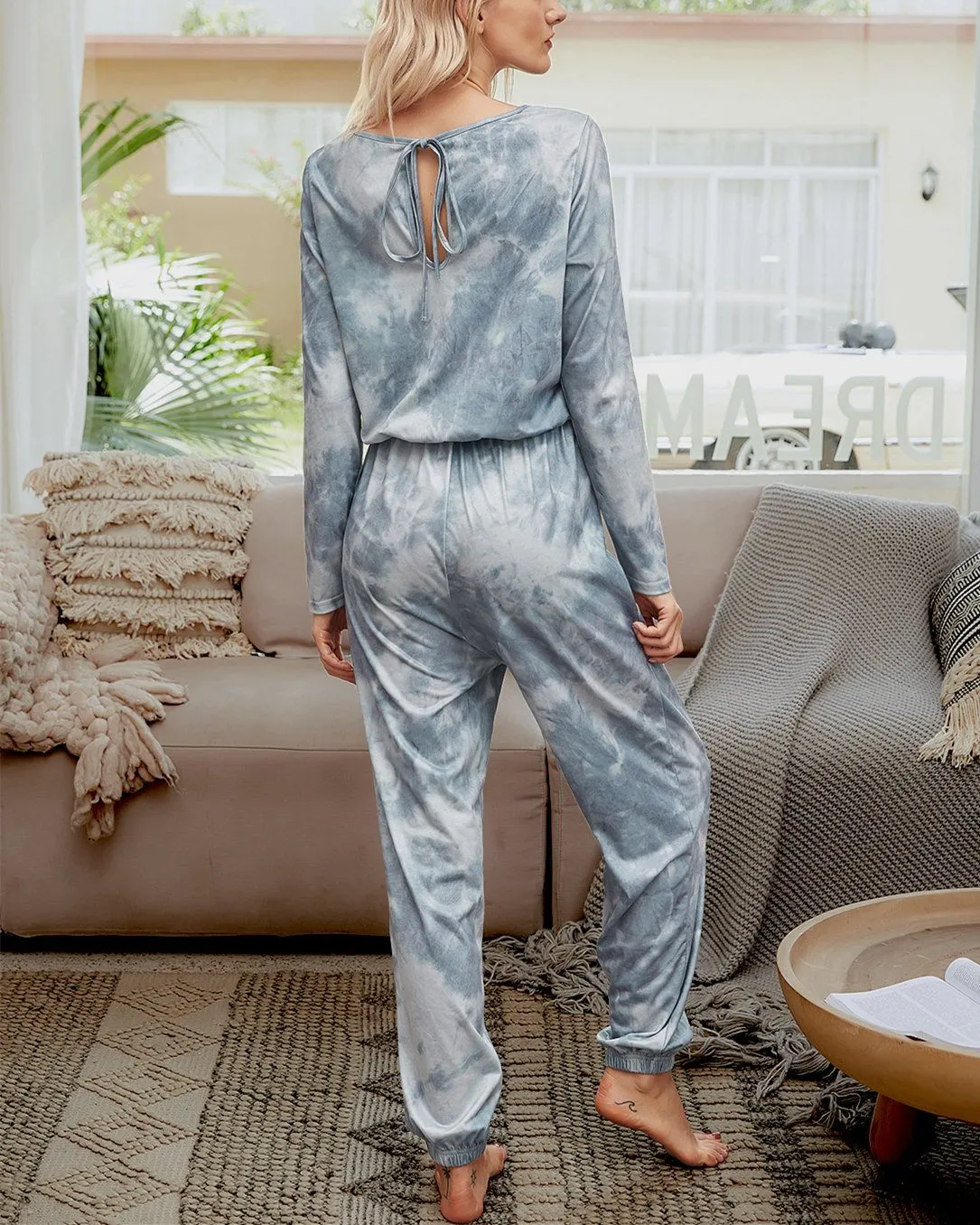 Tie-Dyed Cozy Jumpsuit - Ink Grey