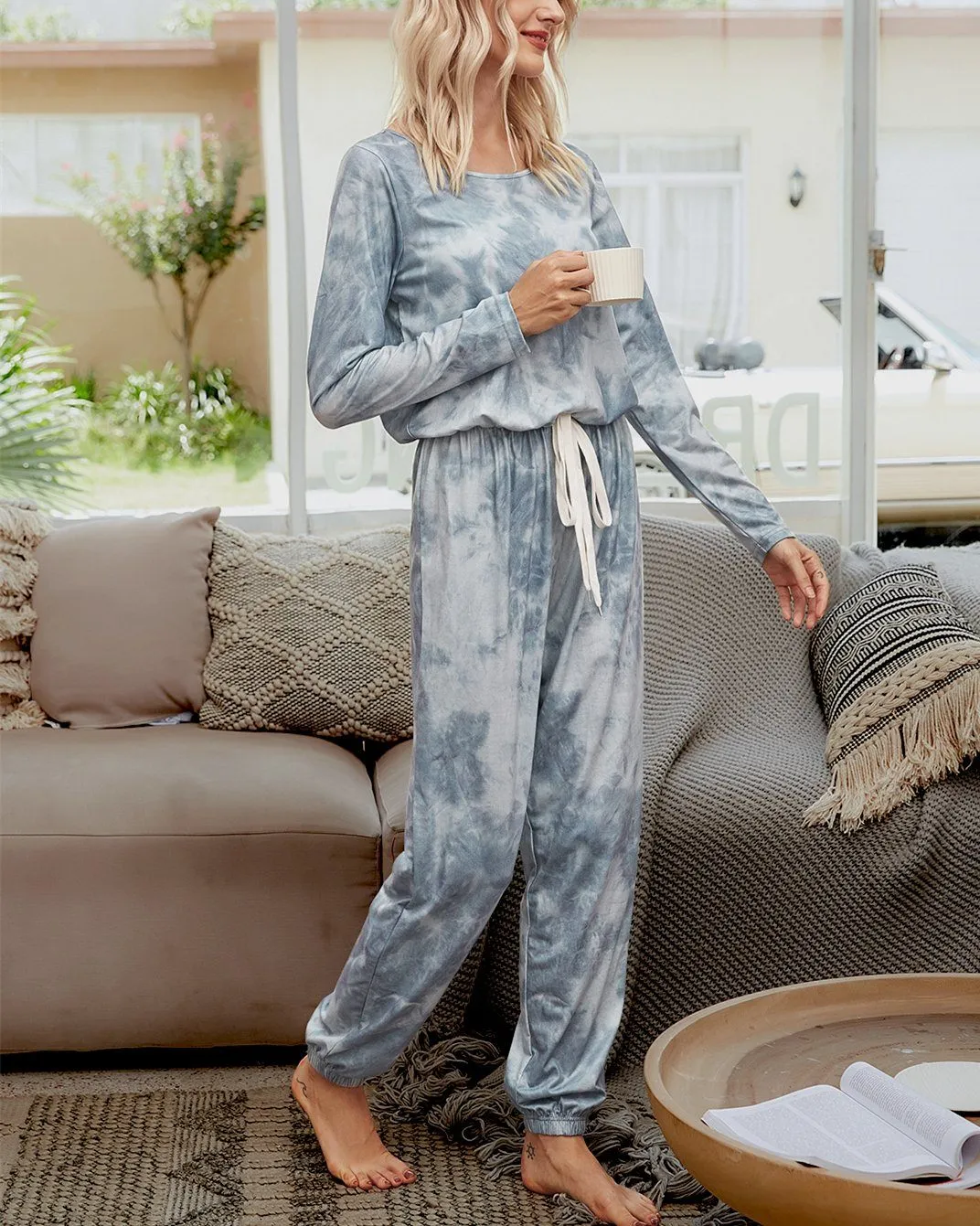 Tie-Dyed Cozy Jumpsuit - Ink Grey