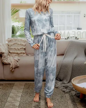 Tie-Dyed Cozy Jumpsuit - Ink Grey