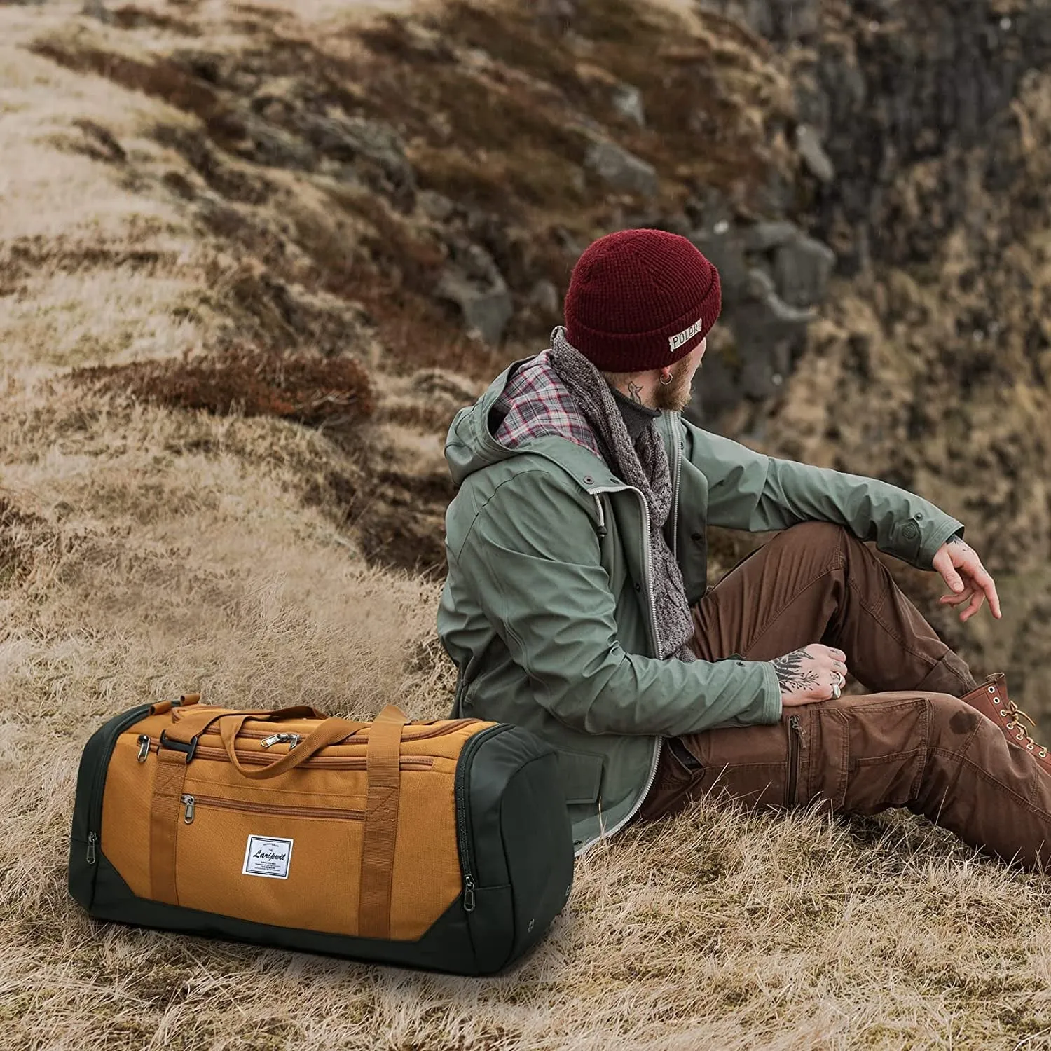Travel Duffle Bag for Men 40L Medium Sports Gym Bag with Wet Pocket & Shoes Compartment.