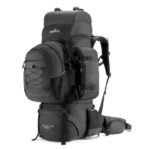 Tripole Colonel Pro Metal Frame Rucksack with Detachable Day Pack and Rain Cover for Trekking and Travelling | 5 Year Warranty (105 Ltr, Black)