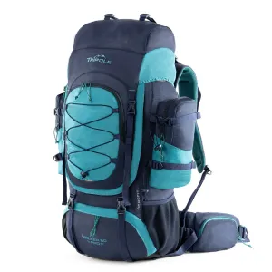 Tripole Walker Pro Metal Frame Rucksack with Rain Cover for Trekking & Travel | Front Opening | Laptop Sleeve | Men & Women| 5 Year Warranty | 60 Litre Blue