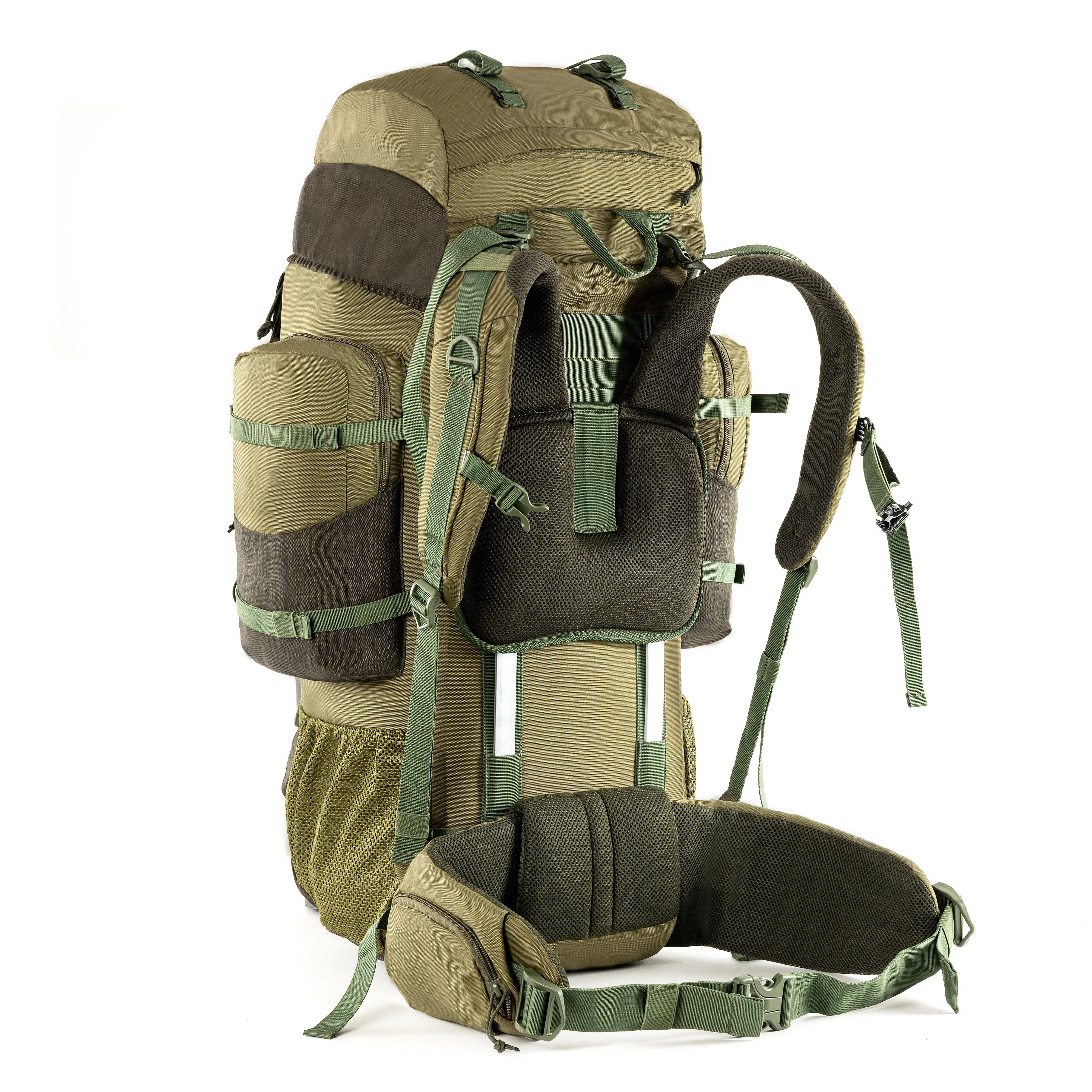 Tripole Walker Pro Metal Frame Rucksack with Rain Cover for Trekking & Travel | Front Opening | Laptop Sleeve | Men & Women | 5 Year Warranty | 60 Litre | Olive Green