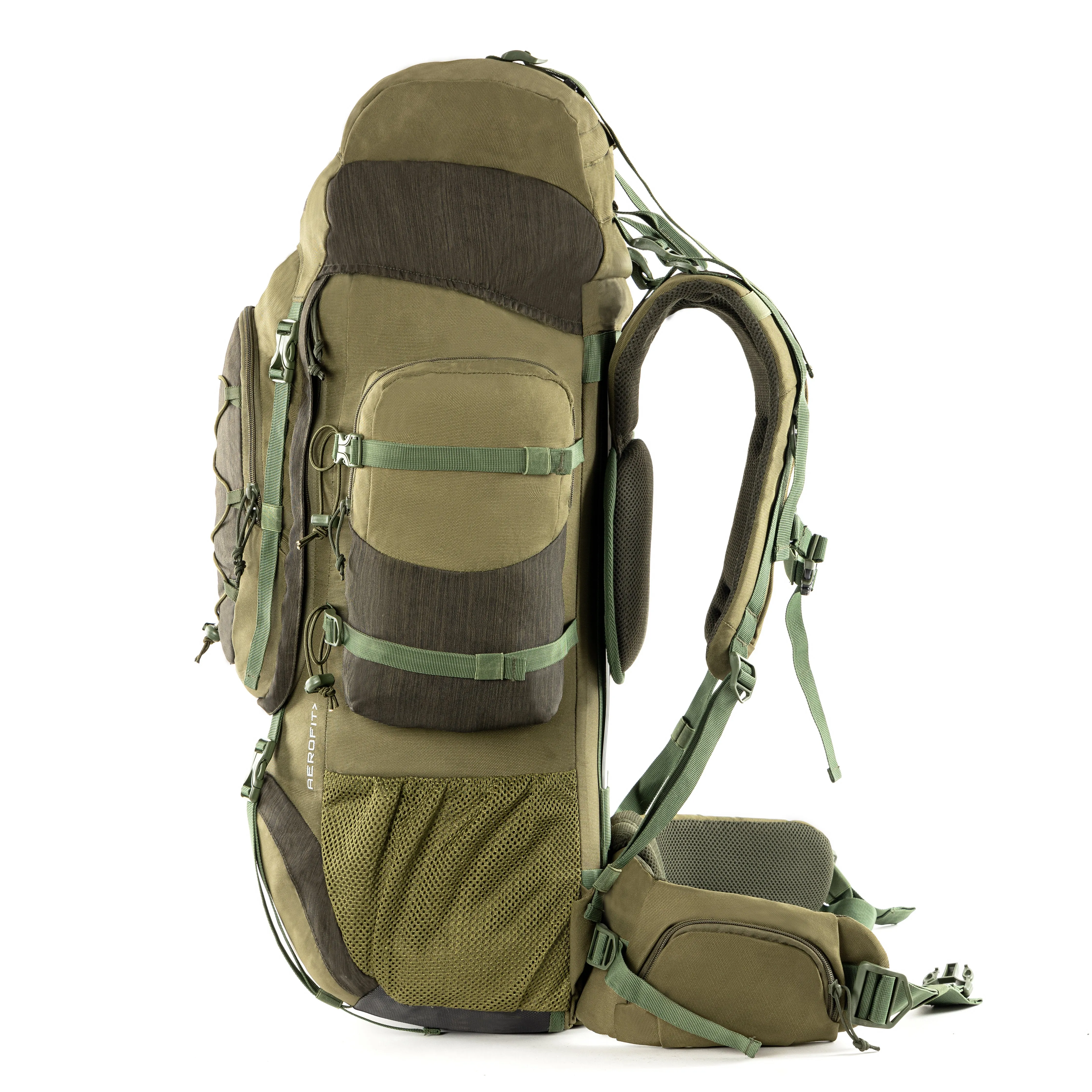 Tripole Walker Pro Metal Frame Rucksack with Rain Cover for Trekking & Travel | Front Opening | Laptop Sleeve | Men & Women | 5 Year Warranty | 60 Litre | Olive Green