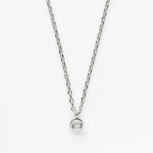 White Sapphire Solitaire Necklace