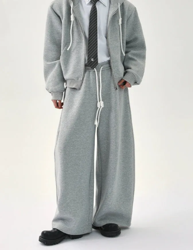 Wide-Leg Drawstring Sweatpants