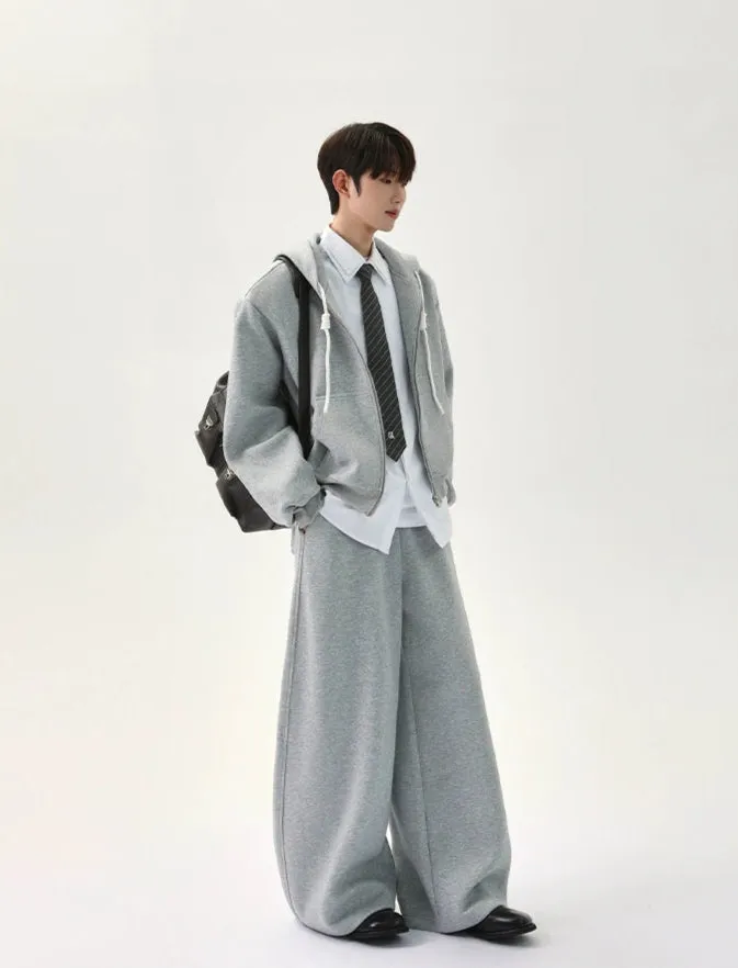Wide-Leg Drawstring Sweatpants