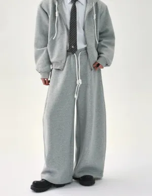 Wide-Leg Drawstring Sweatpants