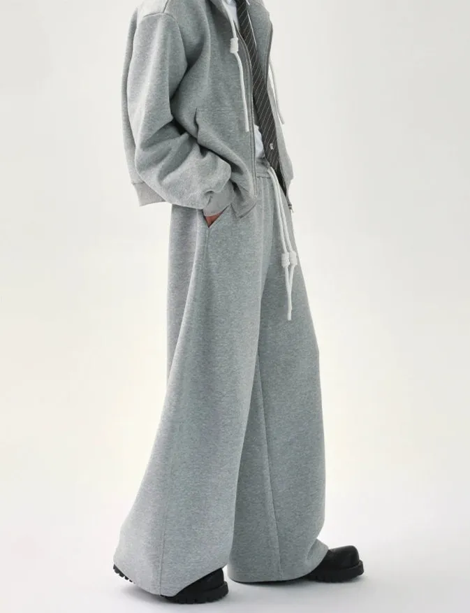 Wide-Leg Drawstring Sweatpants